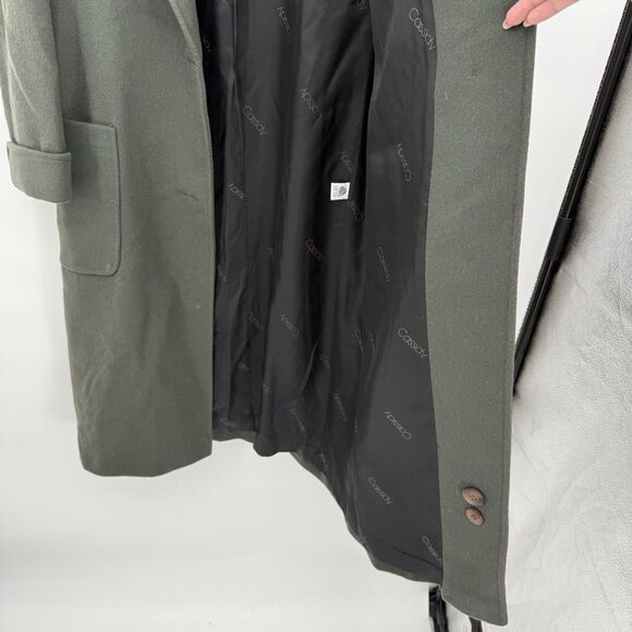 Cassidy Petite Vintage Green Wool Tailored Trench Coat Size 4P USA - Picture 12 of 13